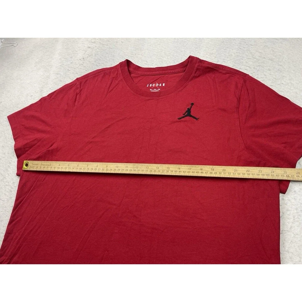 Jordan Jumpman Mens 2XL Black Embroidered Jumpman Logo Red Short Sleeve T-shirt